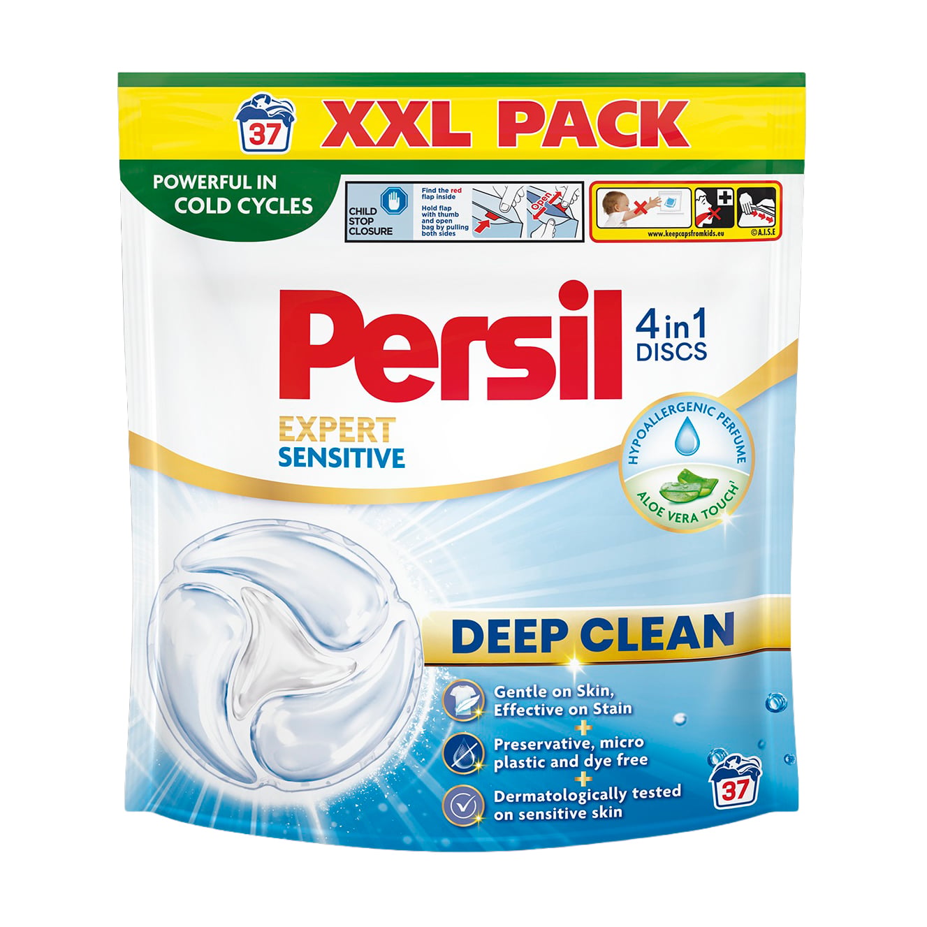 Диски для прання Persil Expert Sensitive 4 in 1 Discs Deep Clean, 37 цикли прання, 37 шт